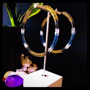 2.75” Handmade Egyptian Style Wire Hoop Earrings
